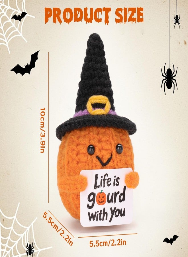 Dalycro Positive Crochet Pumpkin with Encouragement Card - Handmade for Women, Positive Crochet Doll for Desk and Room (Pumpkin) - Image 2